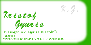 kristof gyuris business card